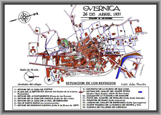 Plano de Gernika y sus refugios