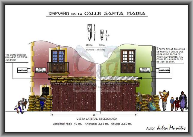 Alzado lateral Refugio de la calle Santa María